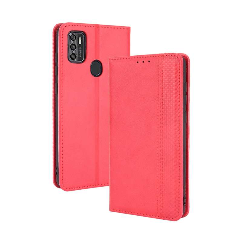 For ZTE Blade A7s 2020 Magnetic Buckle Retro Crazy Horse Texture Horizontal Flip Leather Case with H