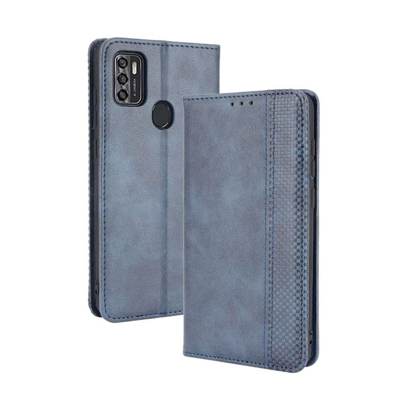 For ZTE Blade A7s 2020 Magnetic Buckle Retro Crazy Horse Texture Horizontal Flip Leather Case with H