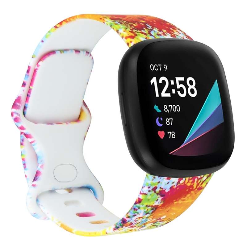 For Fitbit Versa 3 Printing Watch Band, Size: S (A)