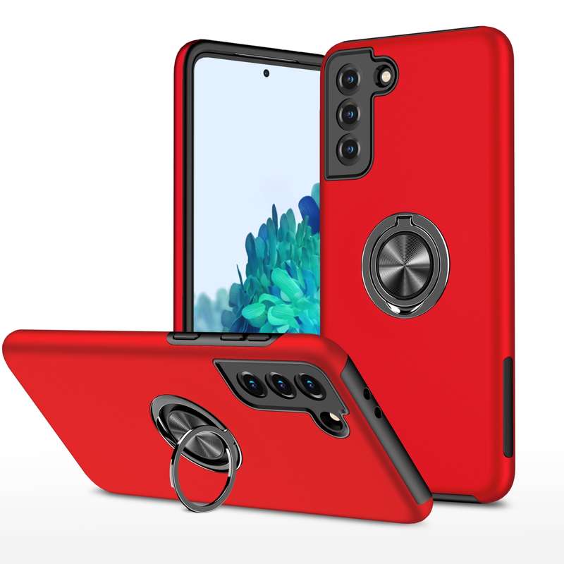 For Samsung Galaxy S21 5G PC + TPU Shockproof Magnetic Protective Case with Invisible Ring Holder(Bl