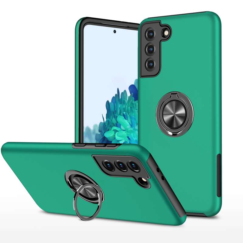 For Samsung Galaxy S21 5G PC + TPU Shockproof Magnetic Protective Case with Invisible Ring Holder(Bl
