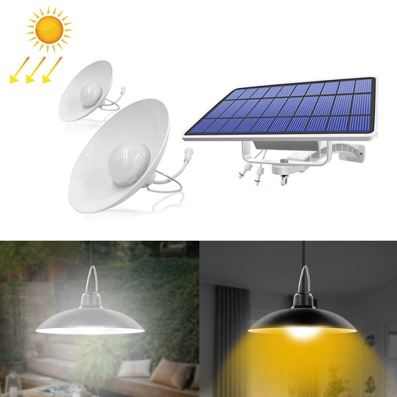 2 in 1 Solar Light Landscape Courtyard Corridor Lighting 32-LED Retro Chandelier, Light Color:Warm L