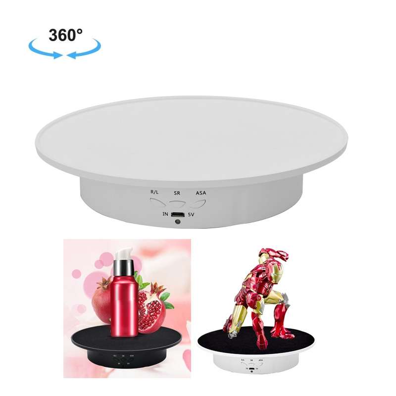 20cm USB Electric Rotating Turntable Display Stand Video Shooting Props Turntable for Photography, L