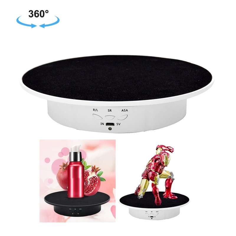 20cm USB Electric Rotating Turntable Display Stand Video Shooting Props Turntable for Photography, L