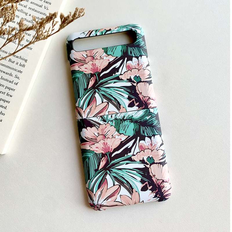 For Samsung Galaxy Z Flip 5G / 4G Floral Pattern Folding PC Protective Case(Blue)
