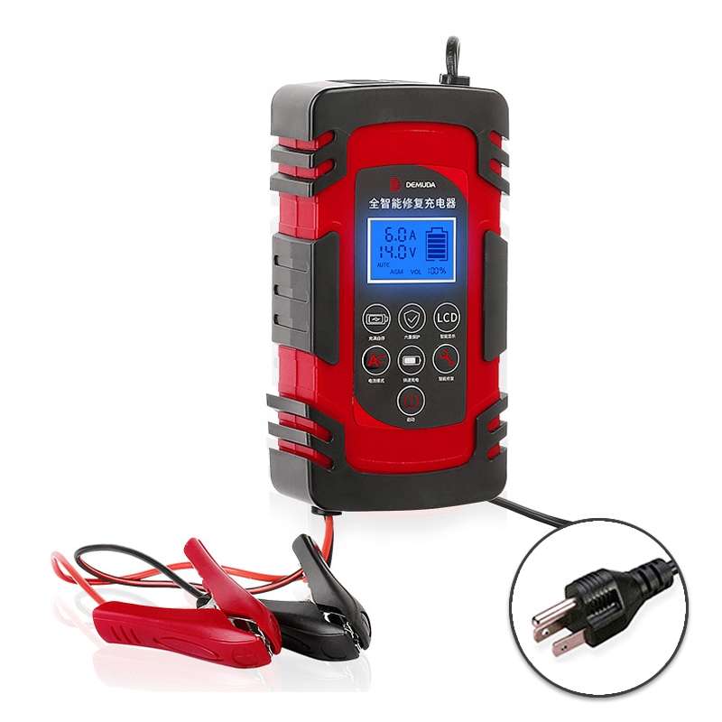 DEMUDA DC-80 Car Battery Charger 12V/24V Intelligent Pulse Repair Type Lead-acid Battery, Plug Type: