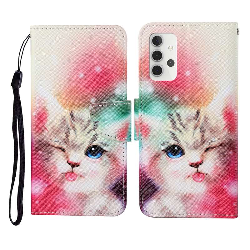 For Samsung Galaxy A31 Colored Drawing Pattern Horizontal Flip Leather Case with Holder & Card Slots