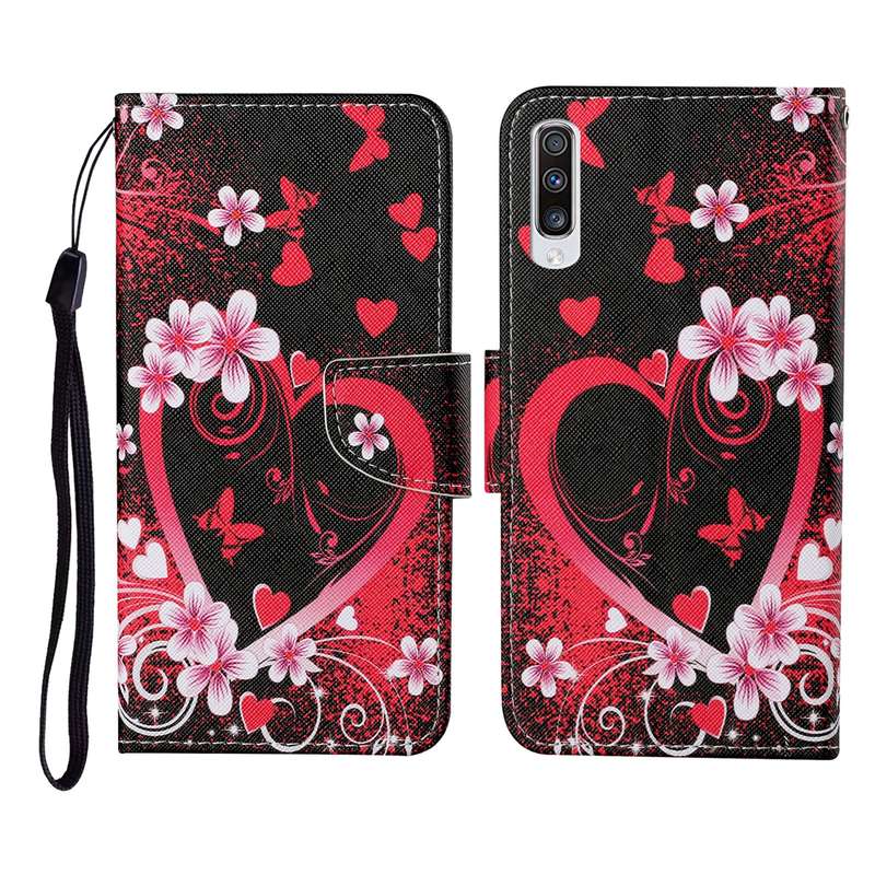 For Samsung Galaxy A50 / A30s Colored Drawing Pattern Horizontal Flip Leather Case with Holder & Car