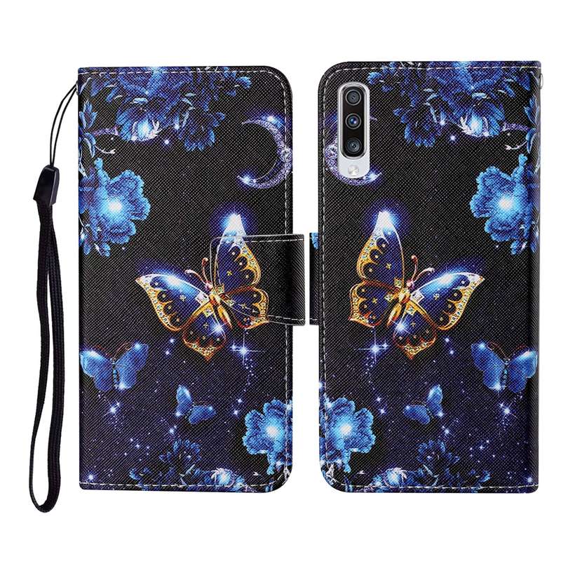 For Samsung Galaxy A50 / A30s Colored Drawing Pattern Horizontal Flip Leather Case with Holder & Car