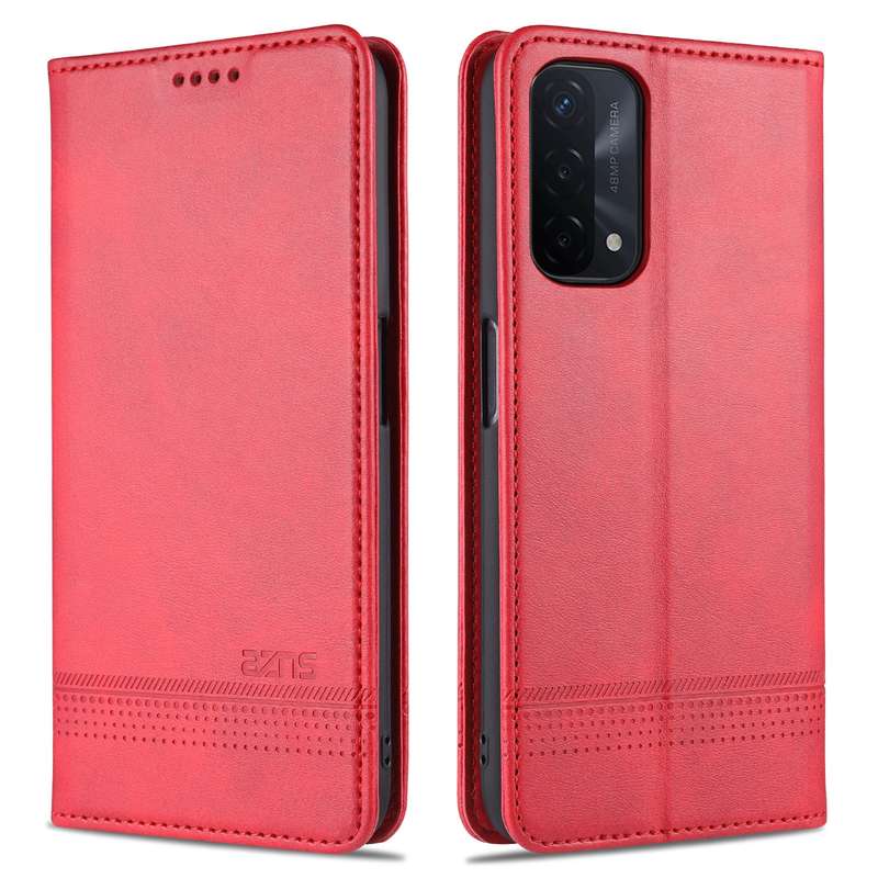 For OPPO A74 (5G) AZNS Magnetic Calf Texture Horizontal Flip Leather Case with Card Slots & Holder &