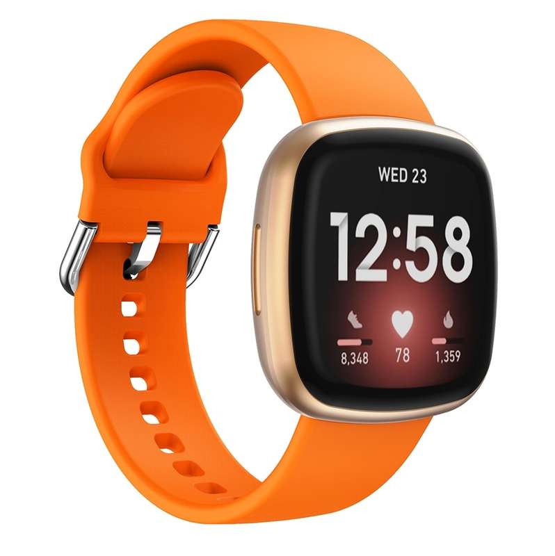 For Fitbit Versa 3 Silicone Watch Band(Orange)
