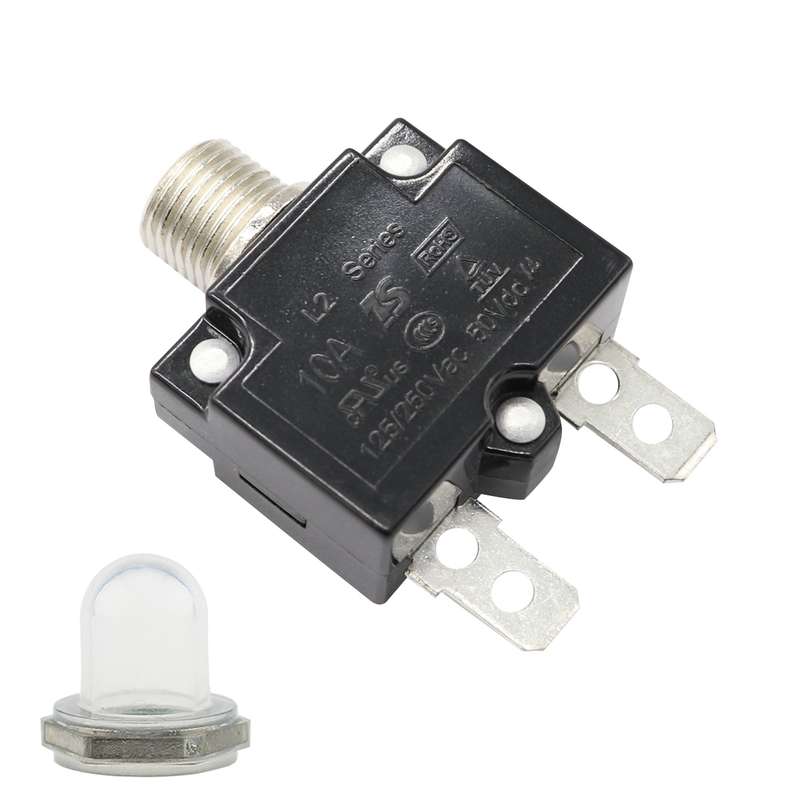 L2 Series 50V Car Overload Protector Manual Reset DC Circuit Breaker with Waterproof Cover, Current: