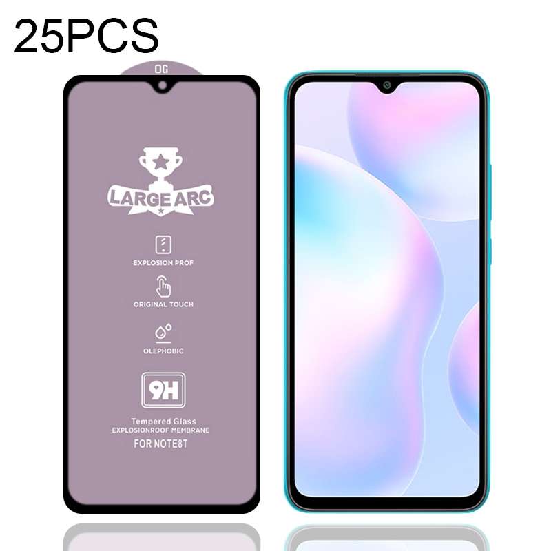 For Xiaomi Redmi 9i 25 PCS 9H HD Large Arc High Alumina Full Screen Tempered Glass Film