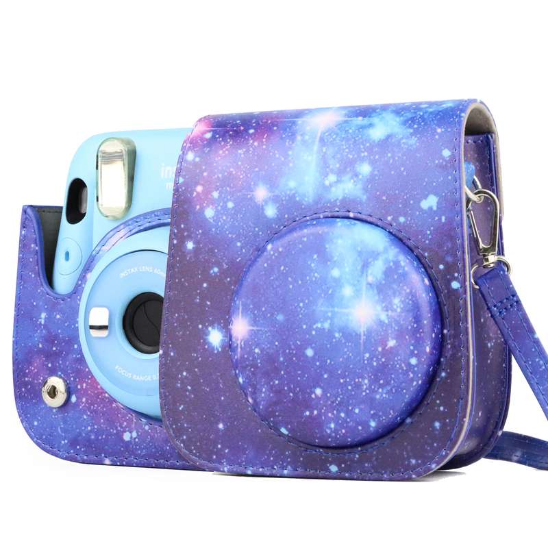 Painted Series Camera Bag with Shoulder Strap for Fujifilm Instax mini 11(Peach)