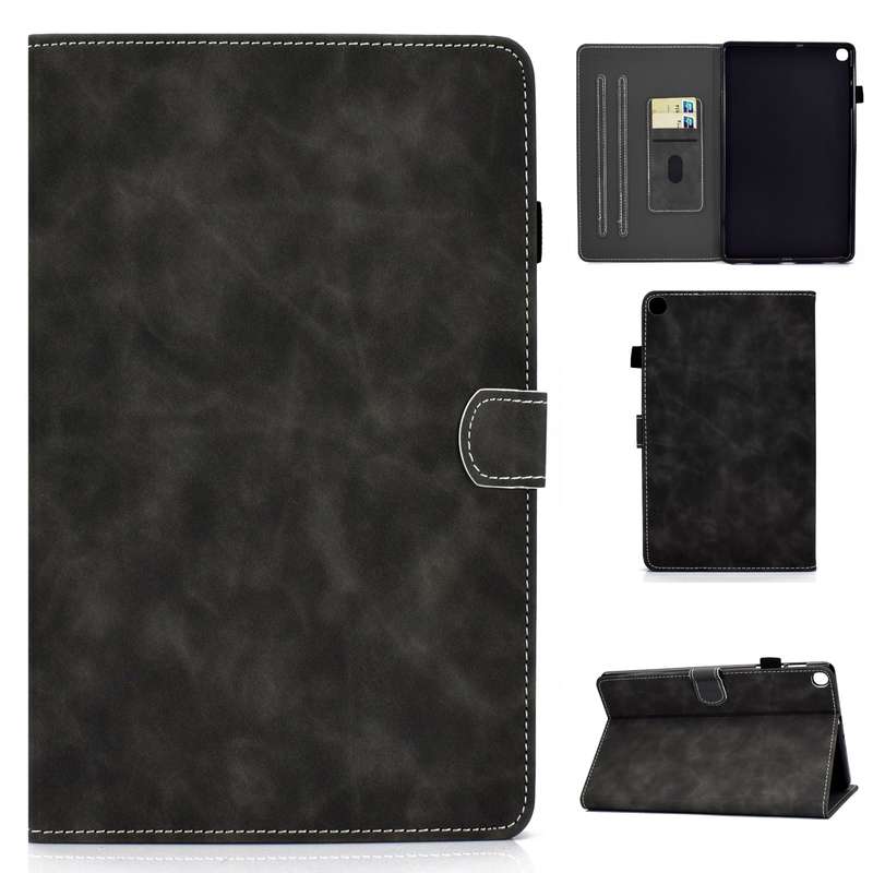For Samsung Galaxy Tab A7 Lite T220 Cowhide Texture Horizontal Flip Leather Case with Holder & Card