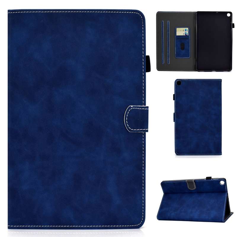 For Samsung Galaxy Tab A7 Lite T220 Cowhide Texture Horizontal Flip Leather Case with Holder & Card