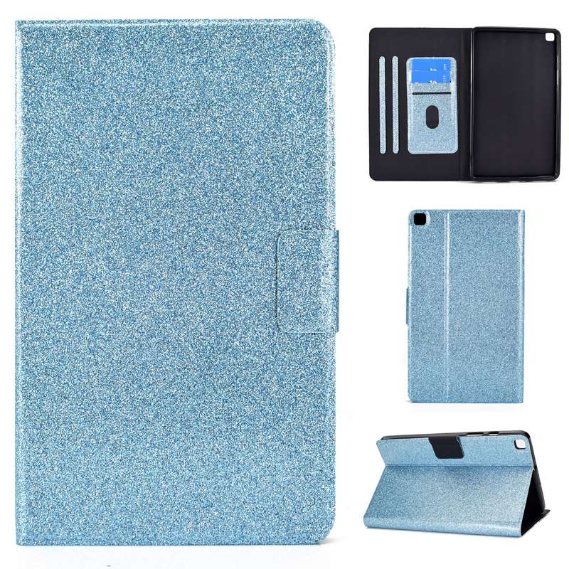 For Samsung Galaxy Tab A7 Lite T220 Glitter Horizontal Flip Leather Case with Holder & Card Slots(Bl