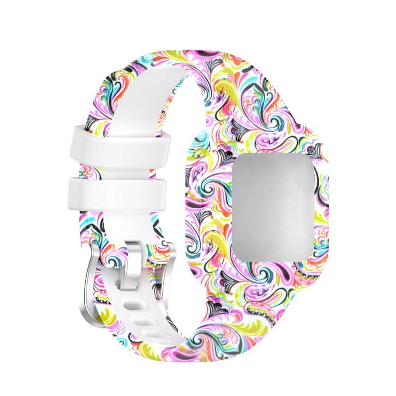 For Garmin Vivofit JR3 Silicone Printing Watch Band(Peacock)