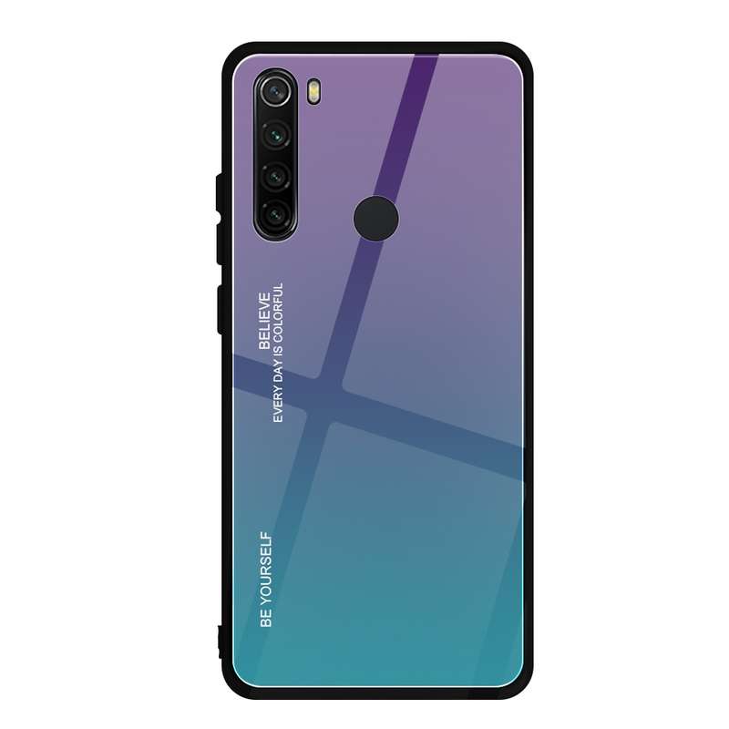 For Xiaomi Redmi Note 8 Gradient Color Glass Case(Red)