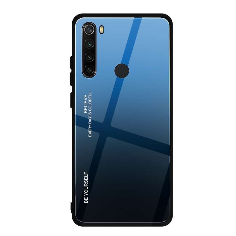 For Xiaomi Redmi Note 8 Gradient Color Glass Case(Red)
