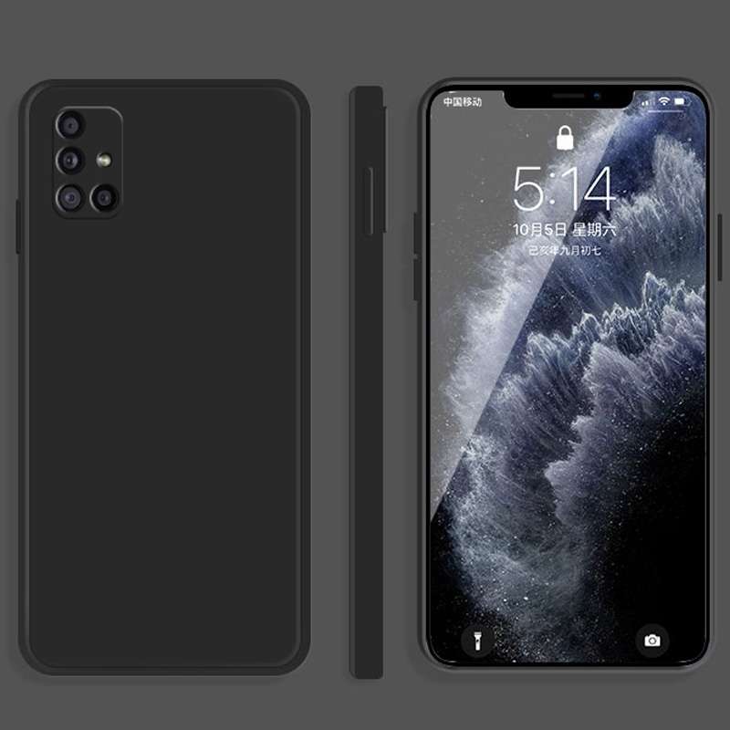 For Samsung Galaxy A31 Solid Color Imitation Liquid Silicone Straight Edge Dropproof Full Coverage P