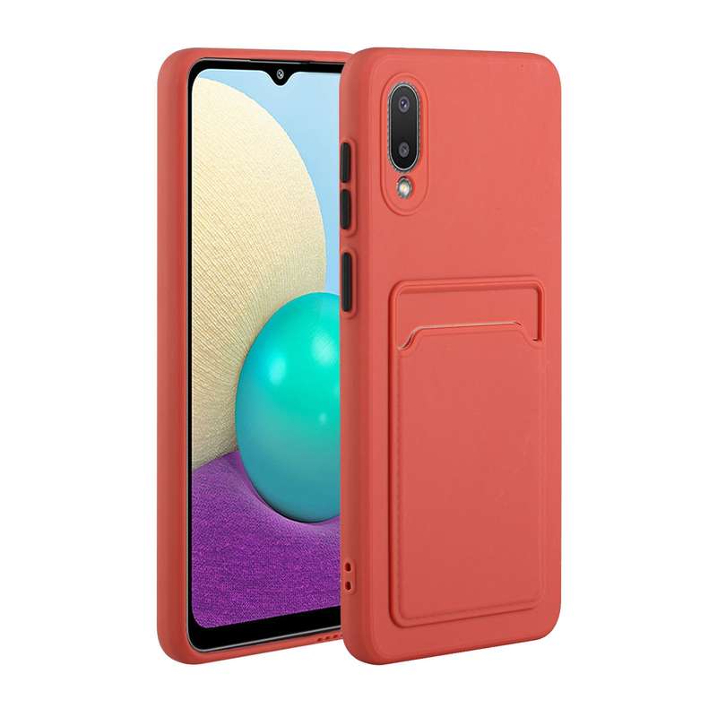 For Samsung Galaxy A02 Card Slot Design Shockproof TPU Protective Case(Dark Green)
