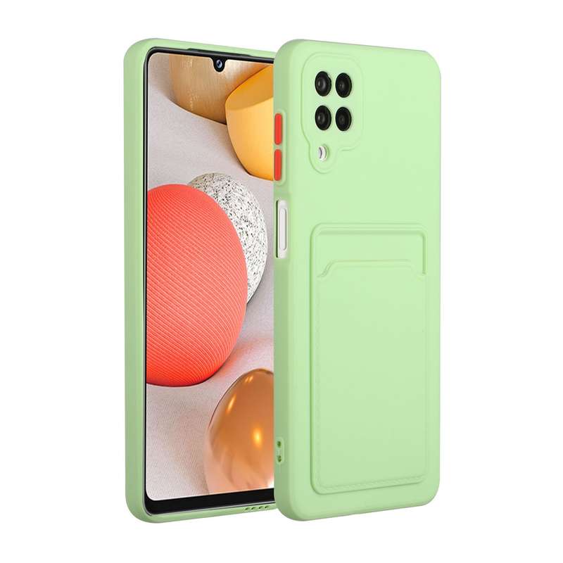 For Samsung Galaxy A12 5G Card Slot Design Shockproof TPU Protective Case(Pink)