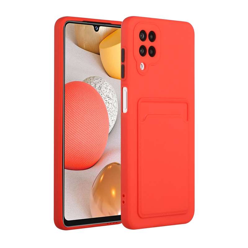 For Samsung Galaxy A12 5G Card Slot Design Shockproof TPU Protective Case(Pink)