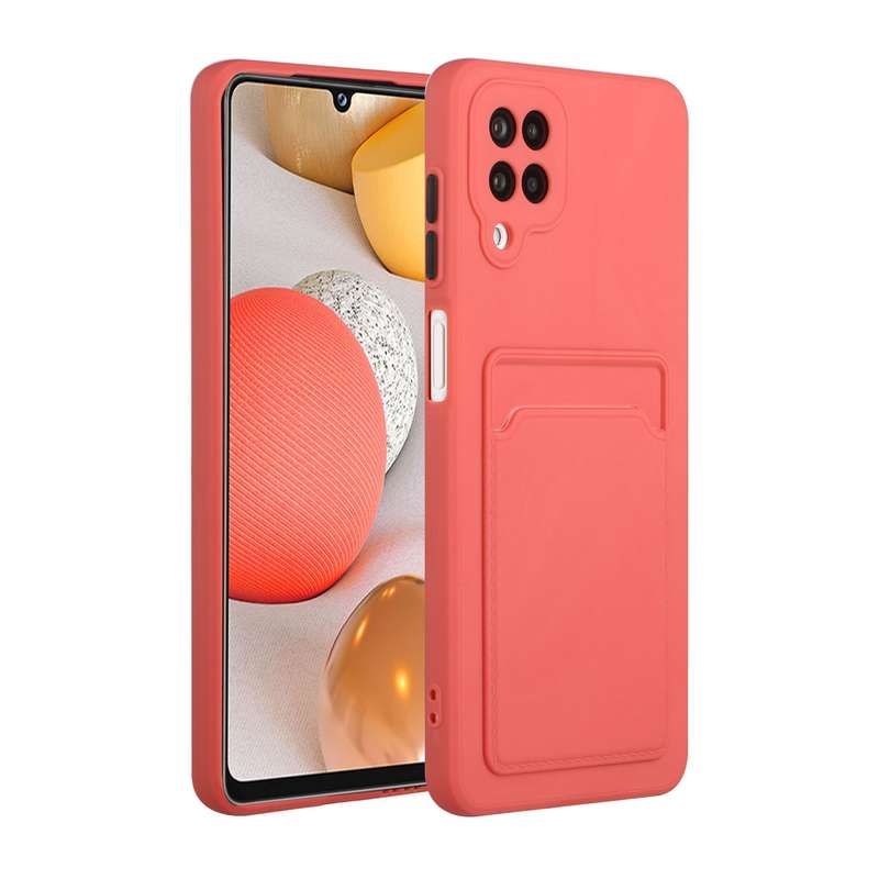 For Samsung Galaxy A12 5G Card Slot Design Shockproof TPU Protective Case(Pink)
