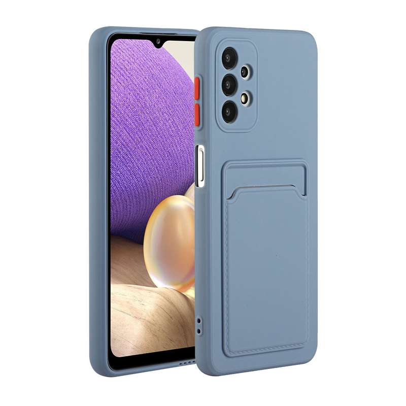 For Samsung Galaxy A32 4G Card Slot Design Shockproof TPU Protective Case(Gray)