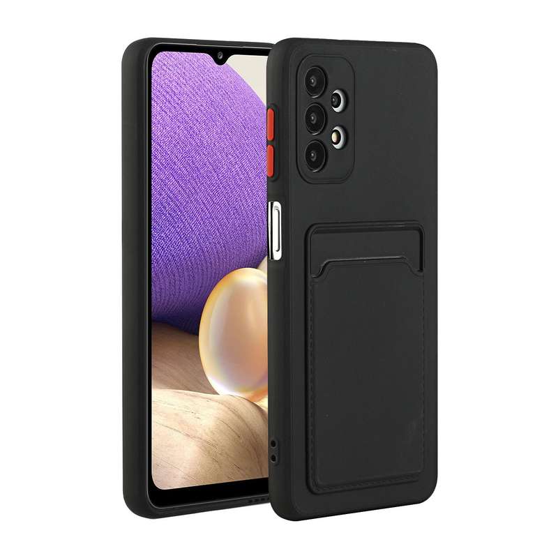 For Samsung Galaxy A32 4G Card Slot Design Shockproof TPU Protective Case(Gray)