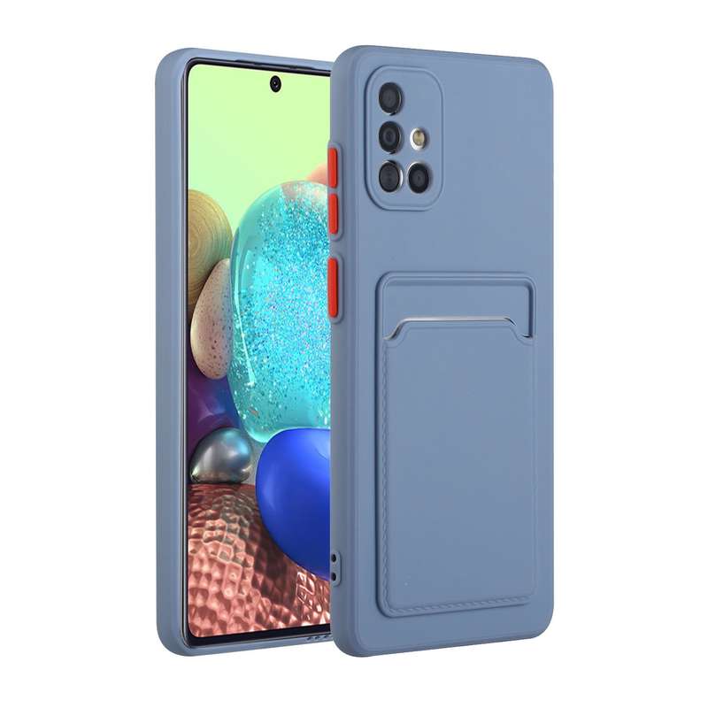 For Samsung Galaxy A71 5G Card Slot Design Shockproof TPU Protective Case(Purple)