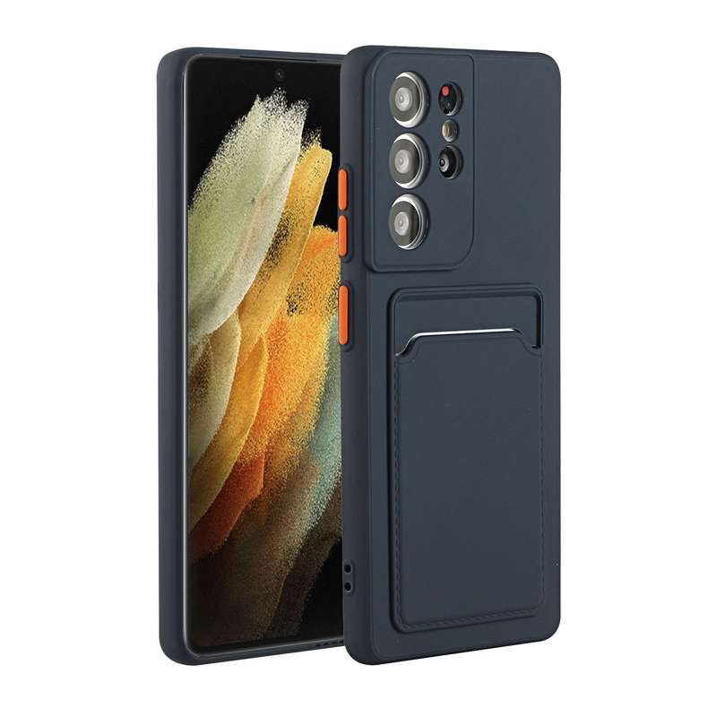 For Samsung Galaxy S21 Ultra 5G Card Slot Design Shockproof TPU Protective Case(Black)