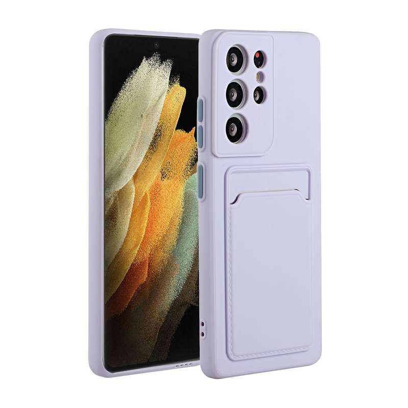 For Samsung Galaxy S21 Ultra 5G Card Slot Design Shockproof TPU Protective Case(Black)