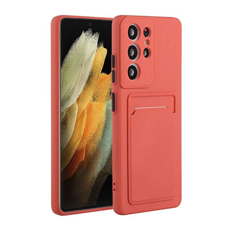 For Samsung Galaxy S21 Ultra 5G Card Slot Design Shockproof TPU Protective Case(Black)