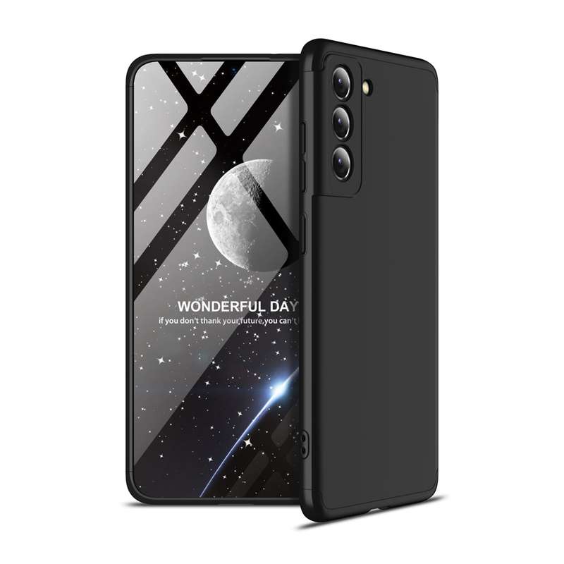 For Samsung Galaxy S21 FE GKK Three Stage Splicing Full Coverage PC Case(Black)