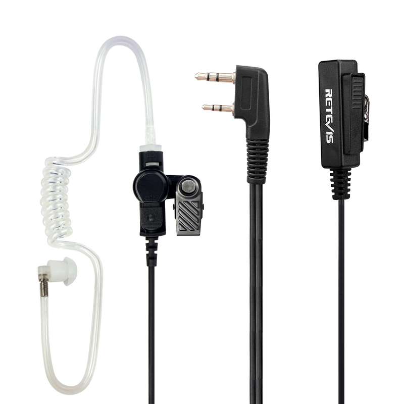RETEVIS TK 2 Pin Long Clip Air Guide Covert Acoustic Tube Earpiece Speaker Microphone for H-777 / R