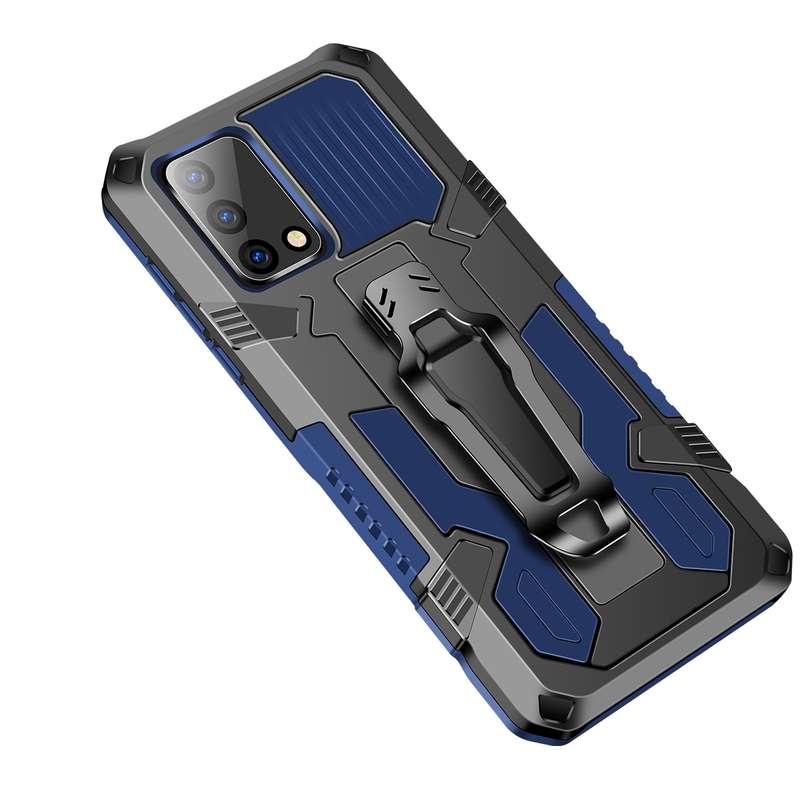 For OPPO A74 4G Armor Warrior Shockproof PC + TPU Protective Case(Black)