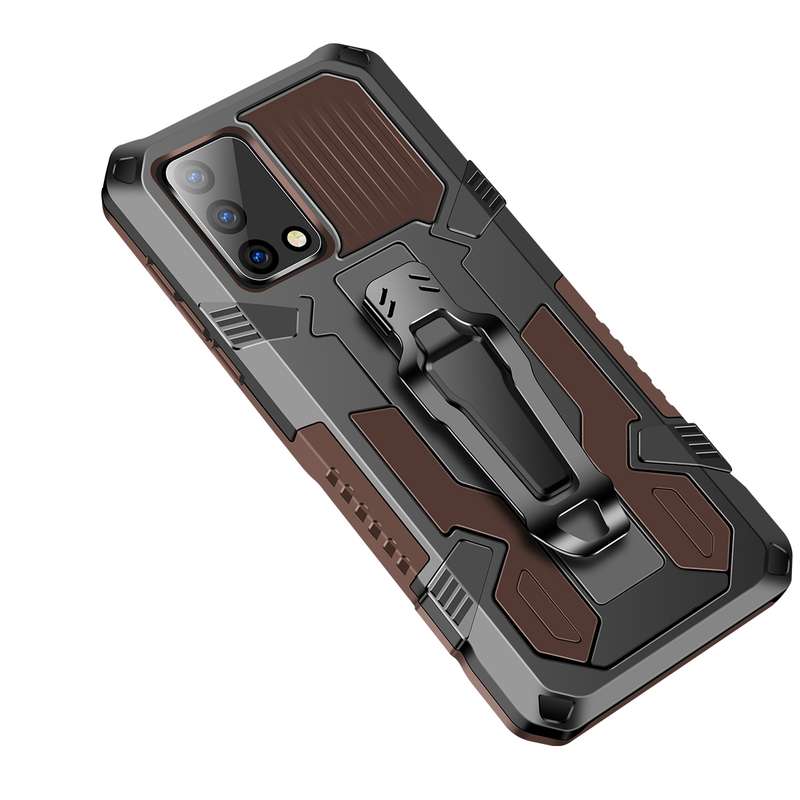 For OPPO A74 4G Armor Warrior Shockproof PC + TPU Protective Case(Black)