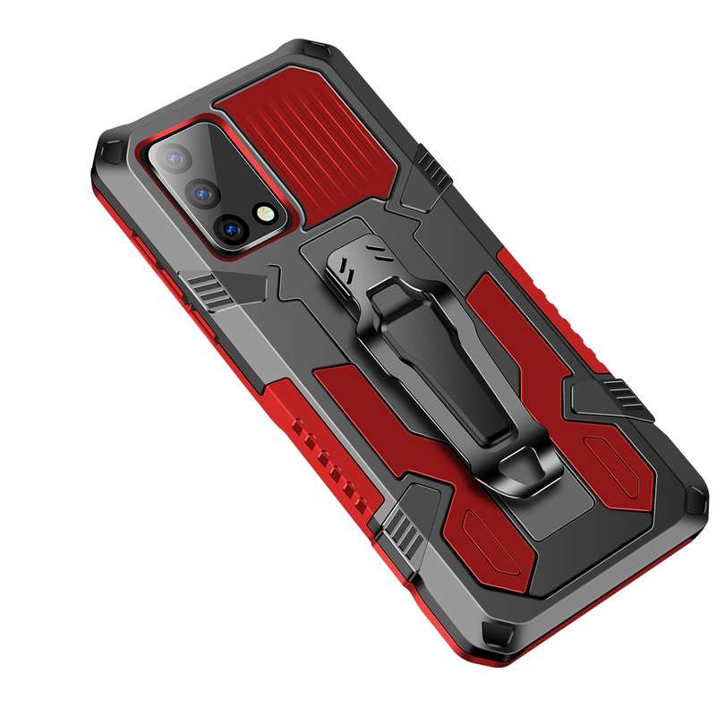 For OPPO A74 4G Armor Warrior Shockproof PC + TPU Protective Case(Black)