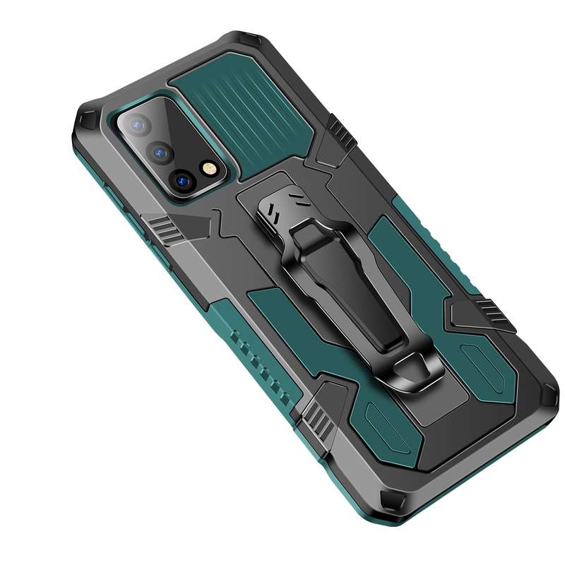For OPPO A74 4G Armor Warrior Shockproof PC + TPU Protective Case(Black)