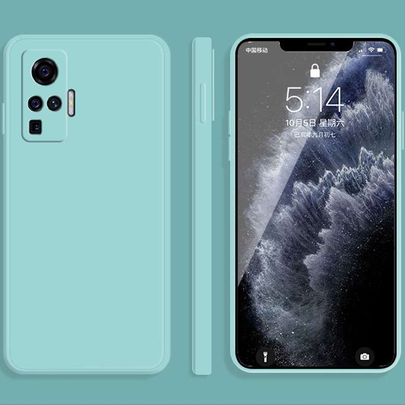 For vivo X50 Pro Solid Color Imitation Liquid Silicone Straight Edge Dropproof Full Coverage Protect