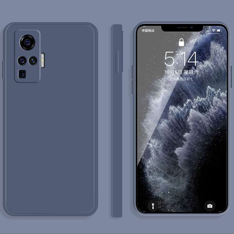 For vivo X50 Pro Solid Color Imitation Liquid Silicone Straight Edge Dropproof Full Coverage Protect