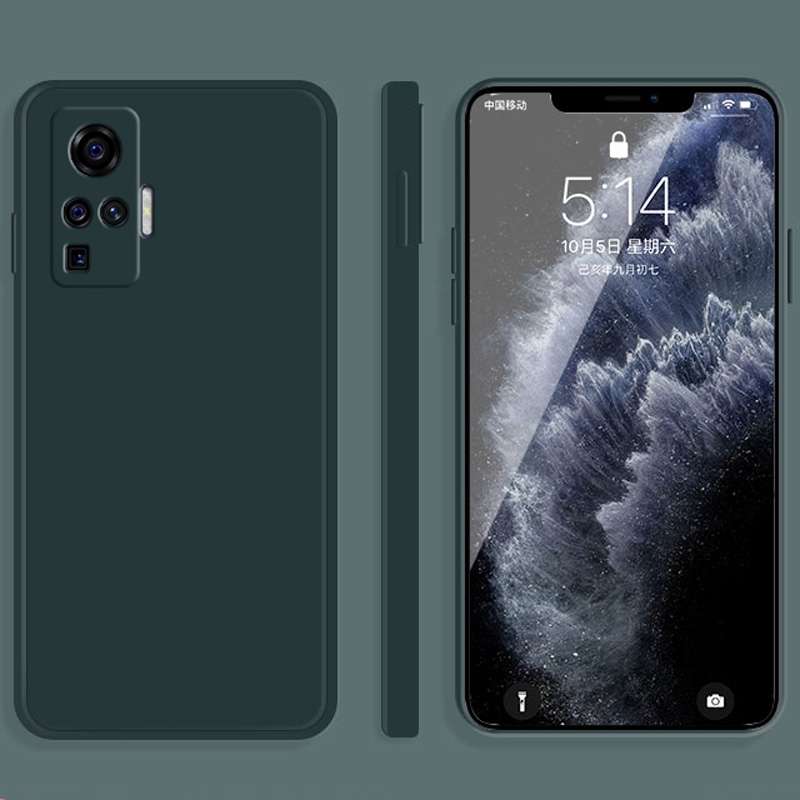 For vivo X50 Pro Solid Color Imitation Liquid Silicone Straight Edge Dropproof Full Coverage Protect