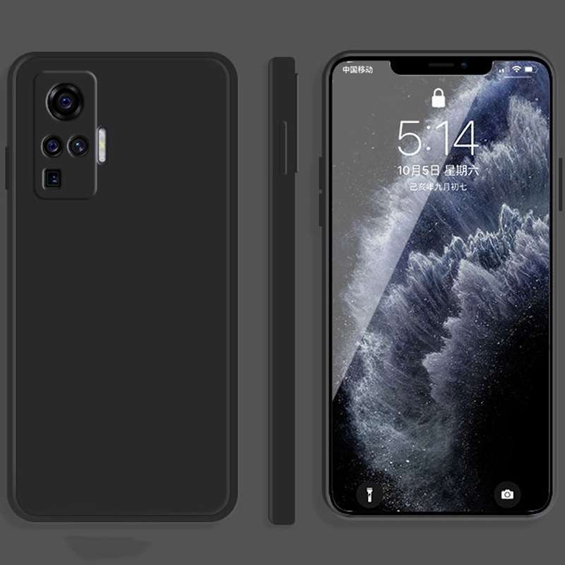 For vivo X50 Pro Solid Color Imitation Liquid Silicone Straight Edge Dropproof Full Coverage Protect