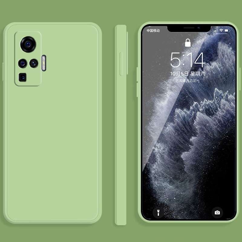 For vivo X50 Pro Solid Color Imitation Liquid Silicone Straight Edge Dropproof Full Coverage Protect