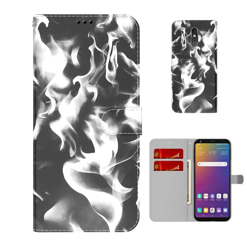 For LG Stylo 5 Cloud Fog Pattern Horizontal Flip Leather Case with Holder & Card Slot & Wallet(Black
