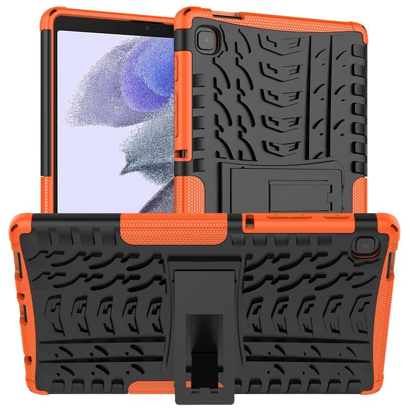 For Samsung Galaxy Tab A7 Lite Tire Texture Shockproof TPU+PC Protective Case with Holder(Green)
