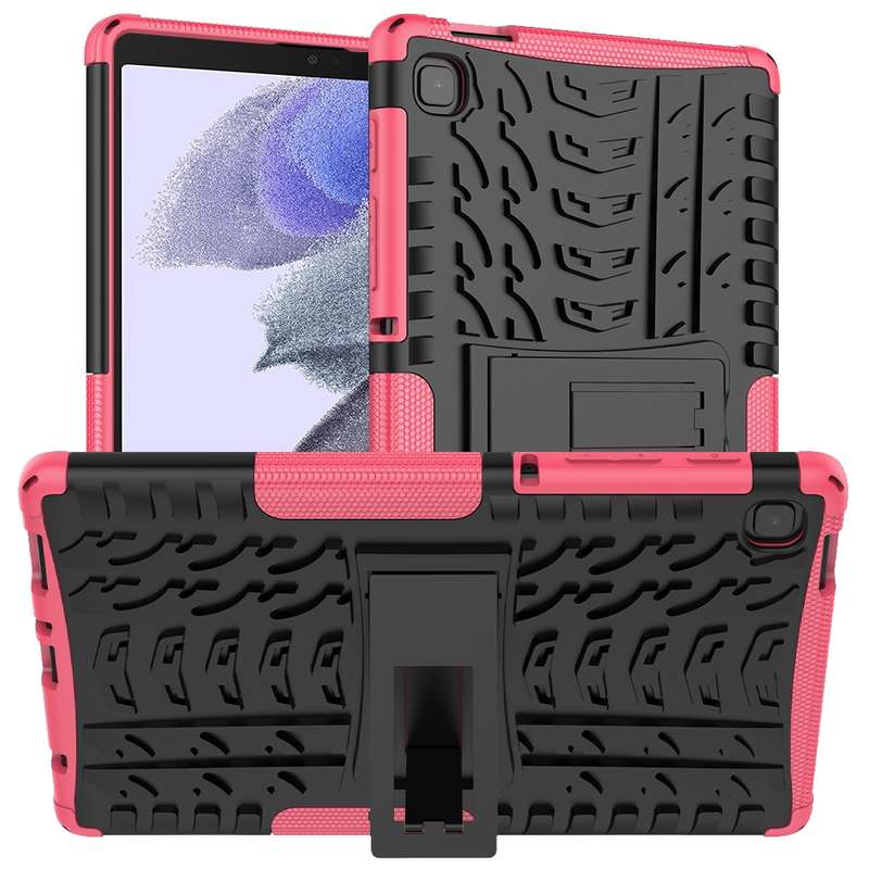 For Samsung Galaxy Tab A7 Lite Tire Texture Shockproof TPU+PC Protective Case with Holder(Green)