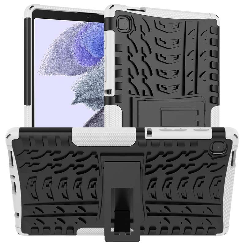 For Samsung Galaxy Tab A7 Lite Tire Texture Shockproof TPU+PC Protective Case with Holder(Green)